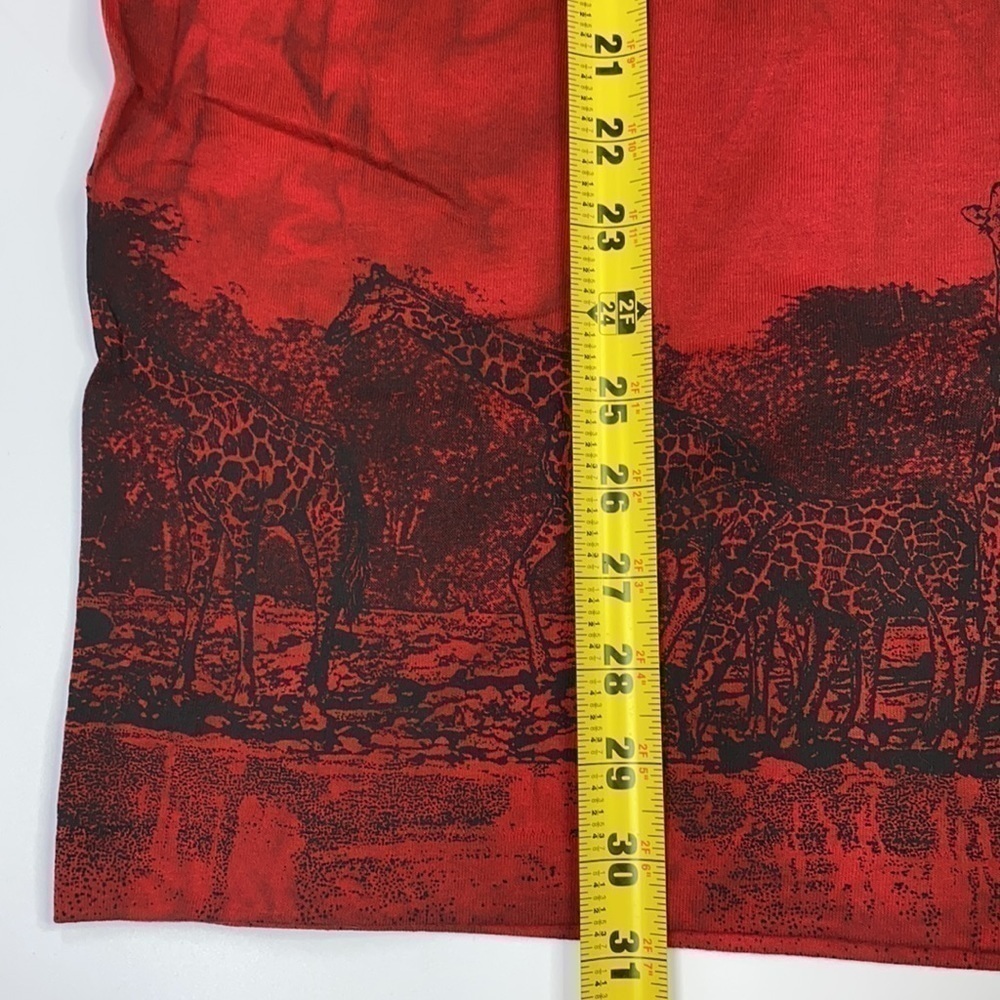 Vintage Anvil Giraffe Red Graphic Print Tshirt XL - Picture 3 of 10